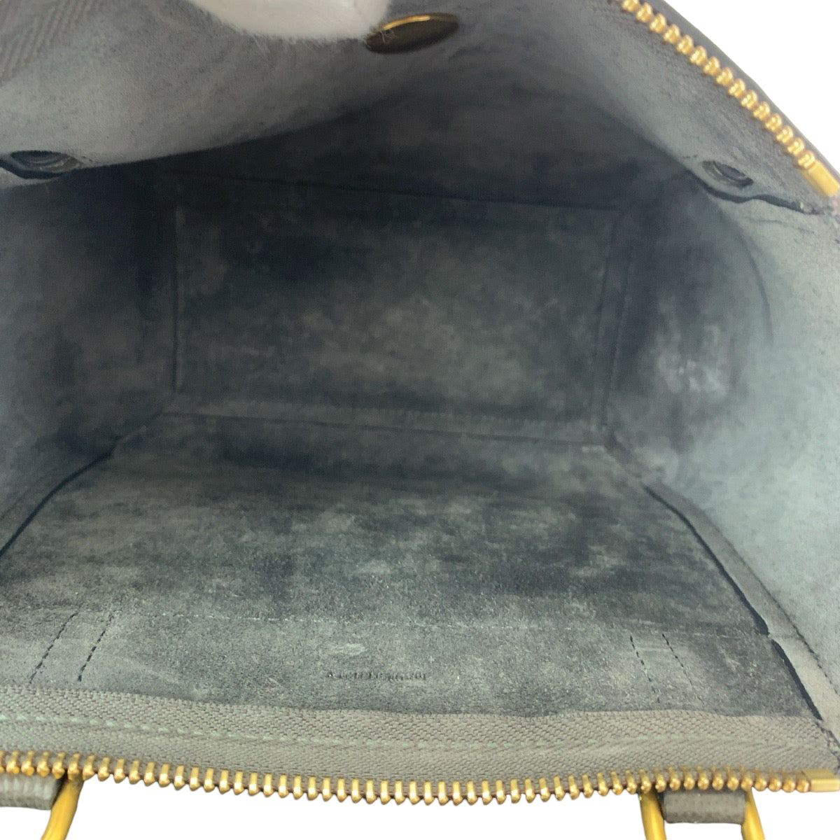 CELINE セリーヌ ベルトバッグ ナノ グレー ゴールド金具 グレインカーフレザー ハンドバッグ  レディース