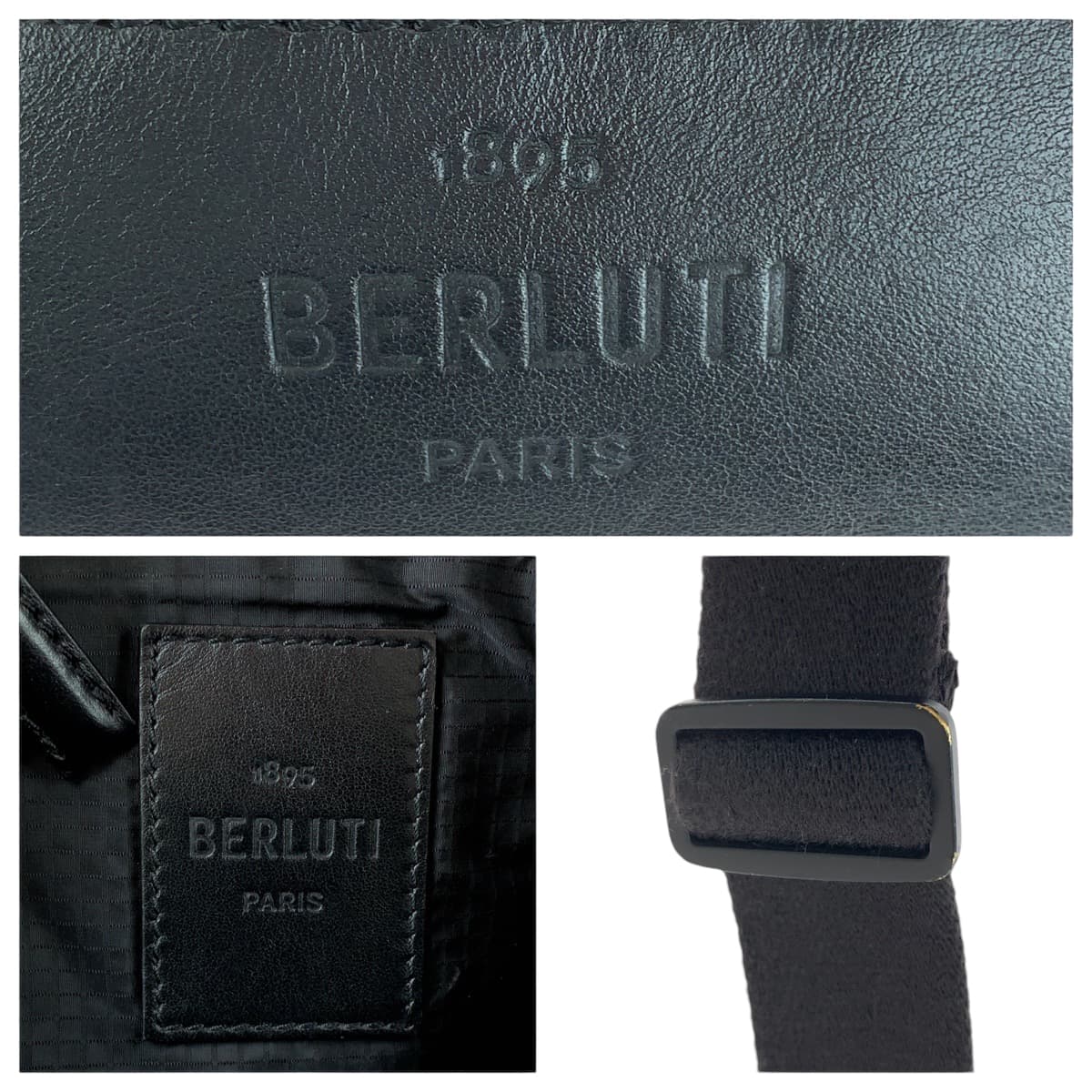 Berluti ベルルッティ カリグラフィー スクリット ブラック 黒 ナイロン / レザー ボディバッグ バムバッグ ショルダーバッグ  メンズ