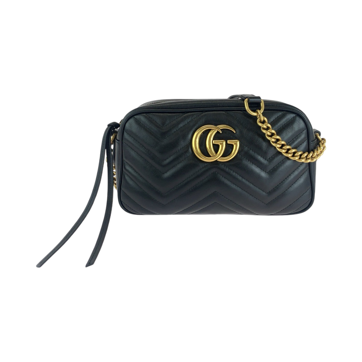 GUCCI グッチ GGマーモント キルティング ブラック 黒 ゴールド金具 レザー 447632 チェーンショルダーバッグ 斜め掛け  レディース