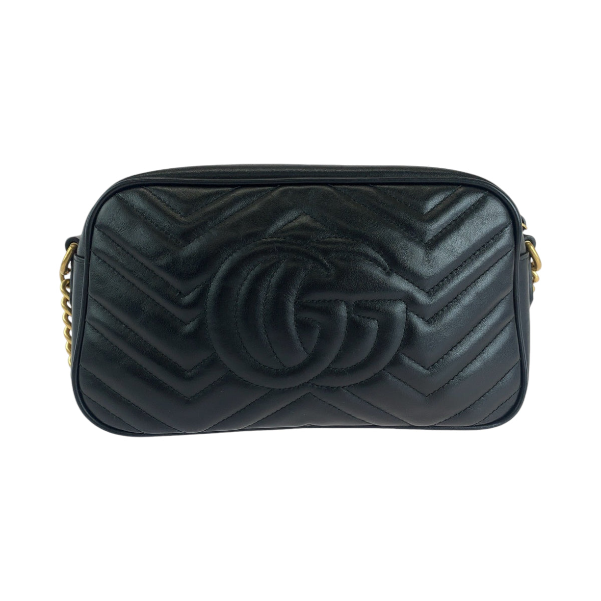 GUCCI グッチ GGマーモント キルティング ブラック 黒 ゴールド金具 レザー 447632 チェーンショルダーバッグ 斜め掛け  レディース
