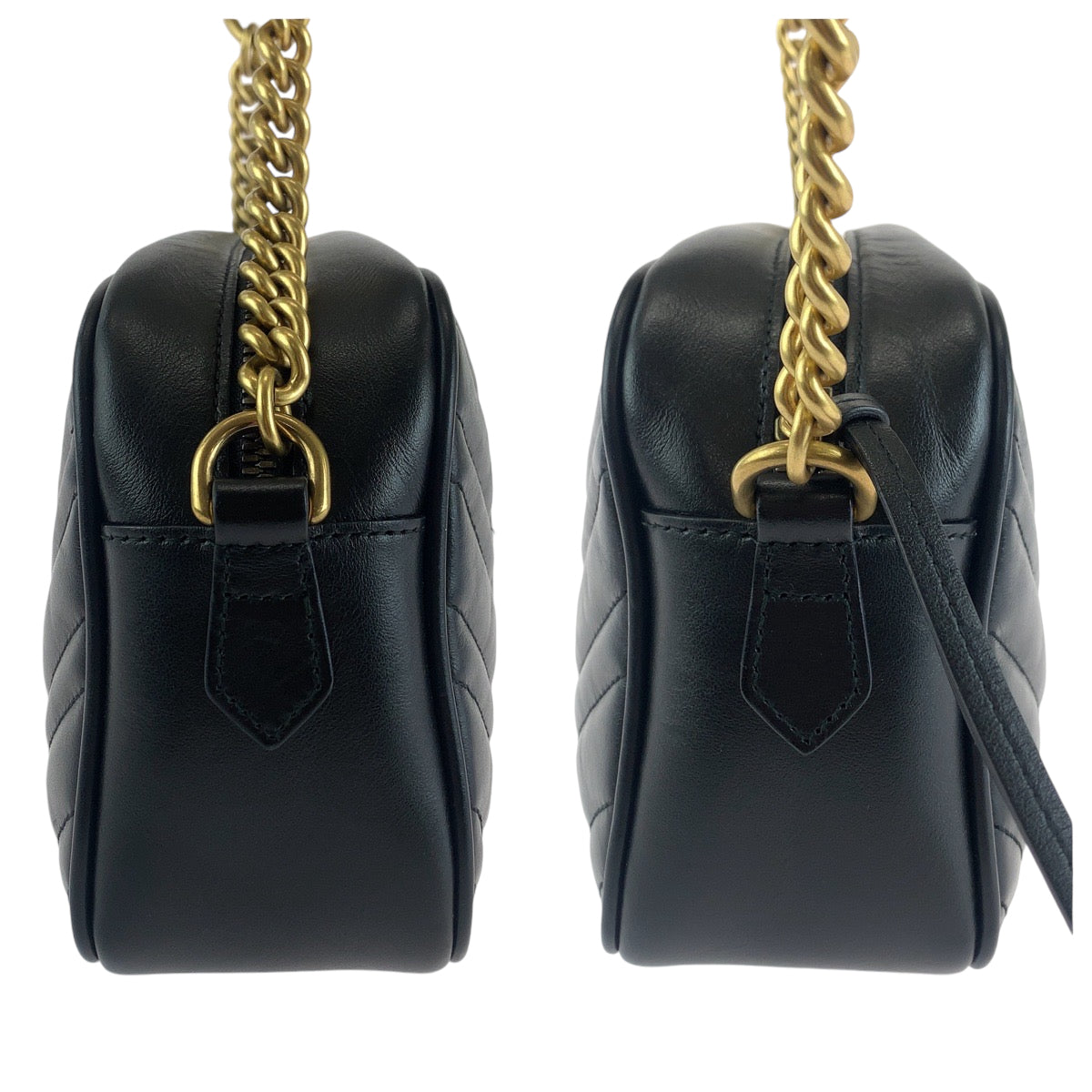 GUCCI グッチ GGマーモント キルティング ブラック 黒 ゴールド金具 レザー 447632 チェーンショルダーバッグ 斜め掛け  レディース