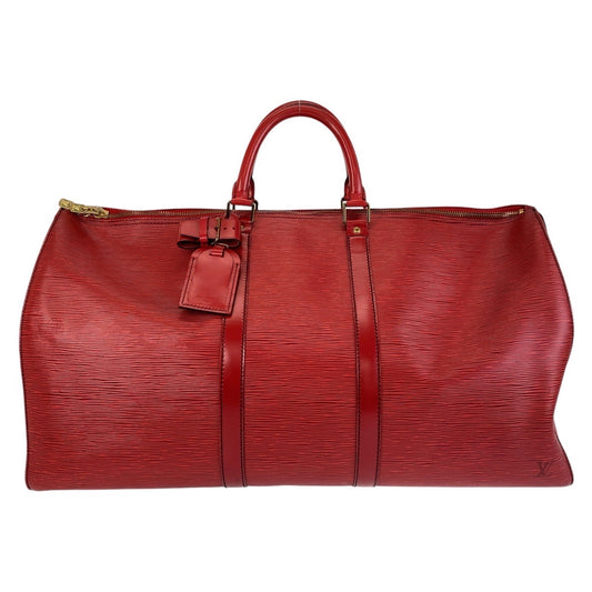 13745
LOUIS VUITTON ルイヴィトン エピ キーポル55 カスティリアンレッド ゴールド金具 レザー M42957 ボストンバッグ 男女兼用  レディース