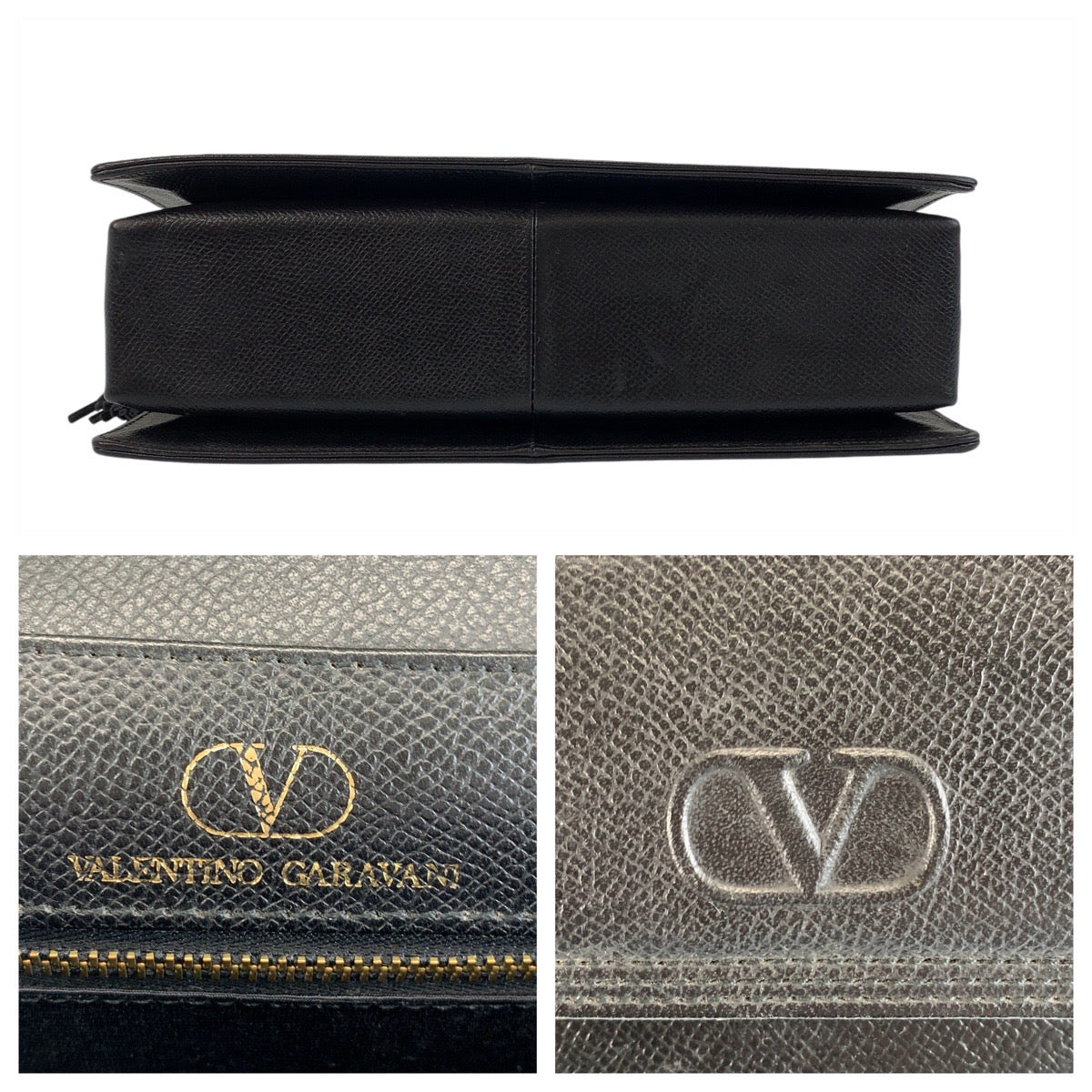 13667
Valentino Garavani ヴァレンティノ ガラヴァーニ ヴィンテージ ブラック 黒 ゴールド金具 レザー ハンドバッグ  レディース A39