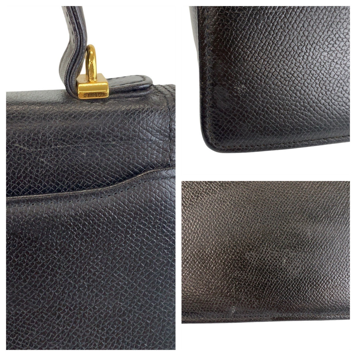 13667
Valentino Garavani ヴァレンティノ ガラヴァーニ ヴィンテージ ブラック 黒 ゴールド金具 レザー ハンドバッグ  レディース A39