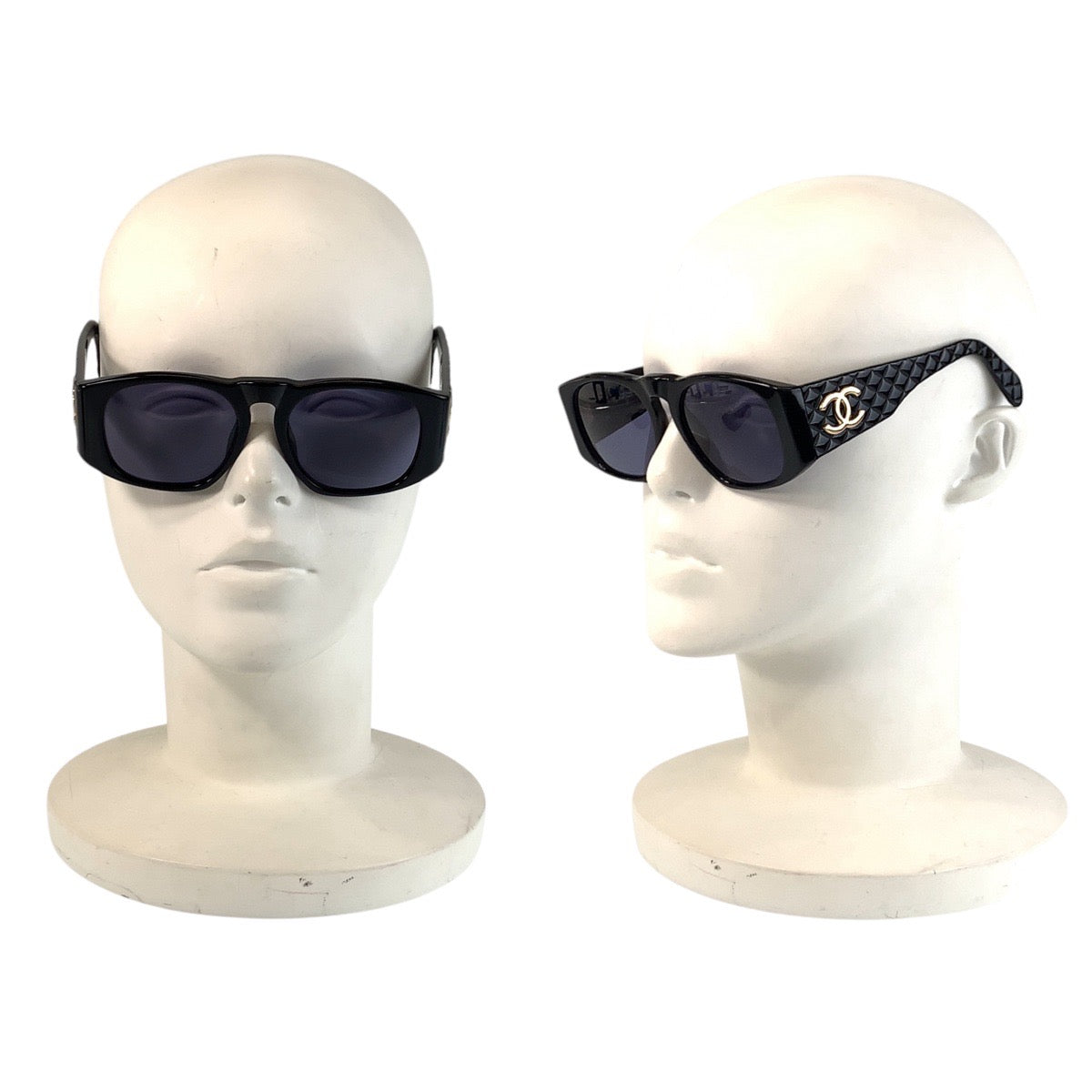 13673
CHANEL シャネル マトラッセ ココマーク ブルースモーク ブラック 黒 ゴールド金具 プラスチック 01450 94305 サングラス ウェリントン  レディース