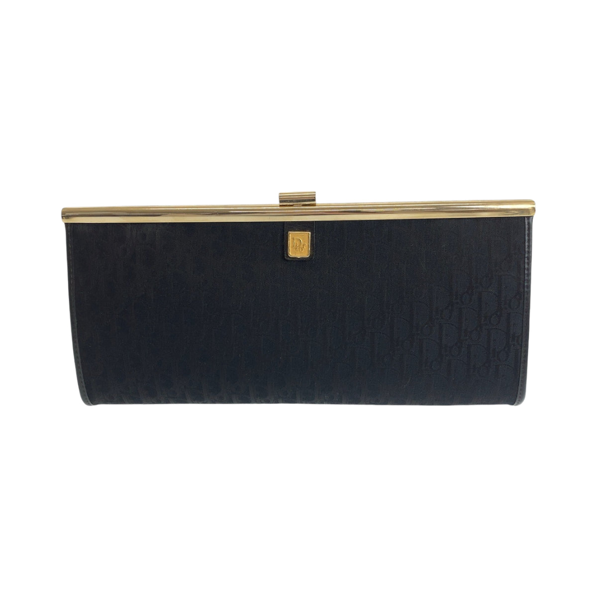 13674
Dior ディオール ヴィンテージ トロッター ブラック 黒 ゴールド金具 キャンバス クラッチバッグ パーティーバッグ バニティバッグ  レディース