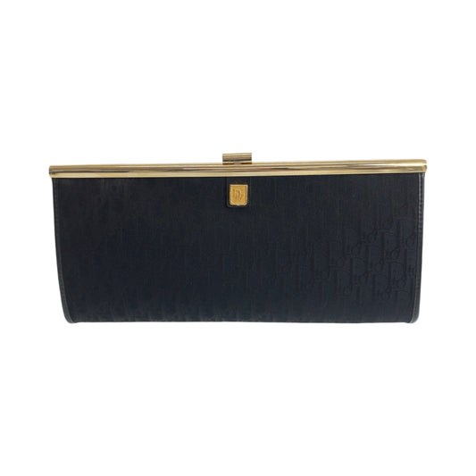 13674
Dior ディオール ヴィンテージ トロッター ブラック 黒 ゴールド金具 キャンバス クラッチバッグ パーティーバッグ バニティバッグ  レディース
