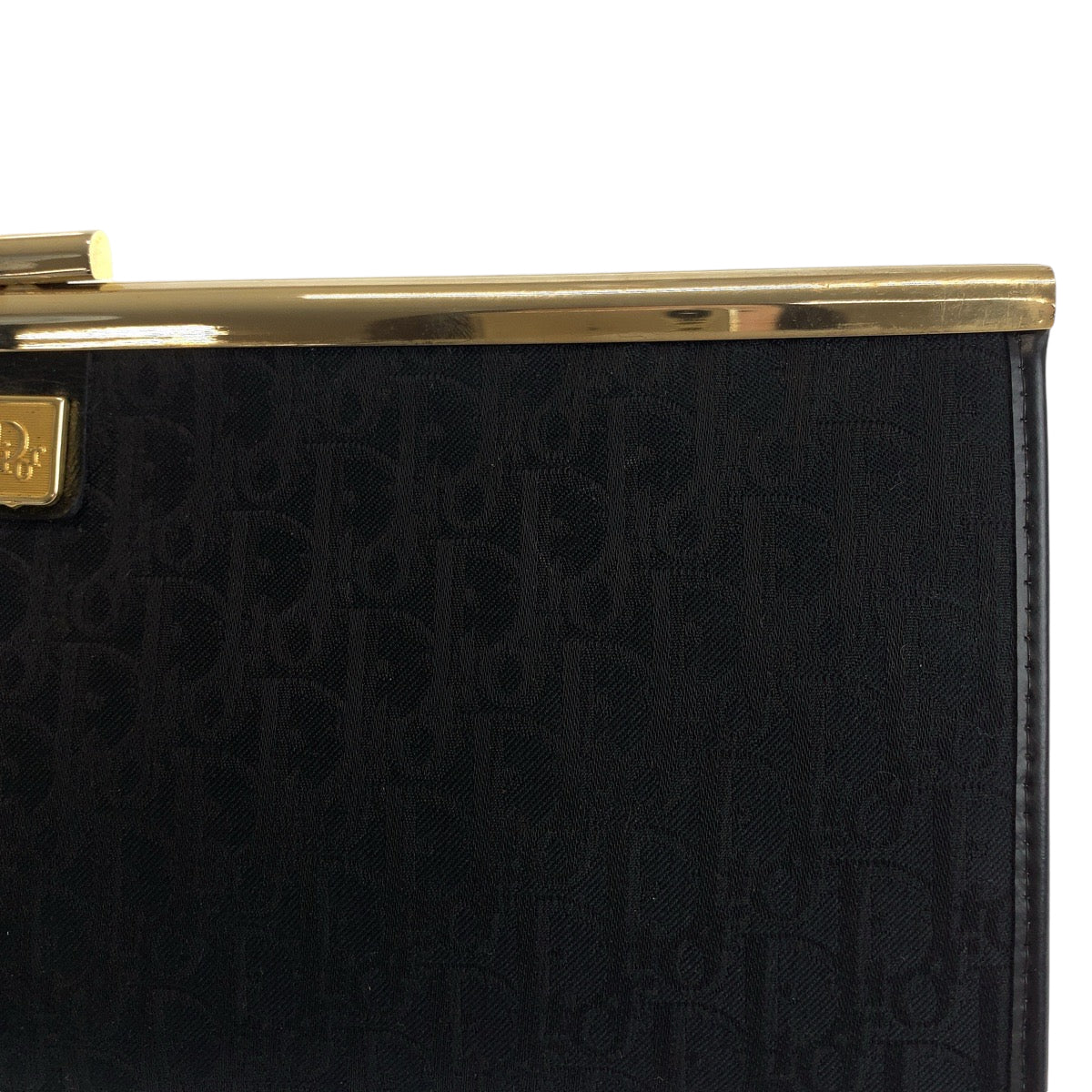 13674
Dior ディオール ヴィンテージ トロッター ブラック 黒 ゴールド金具 キャンバス クラッチバッグ パーティーバッグ バニティバッグ  レディース