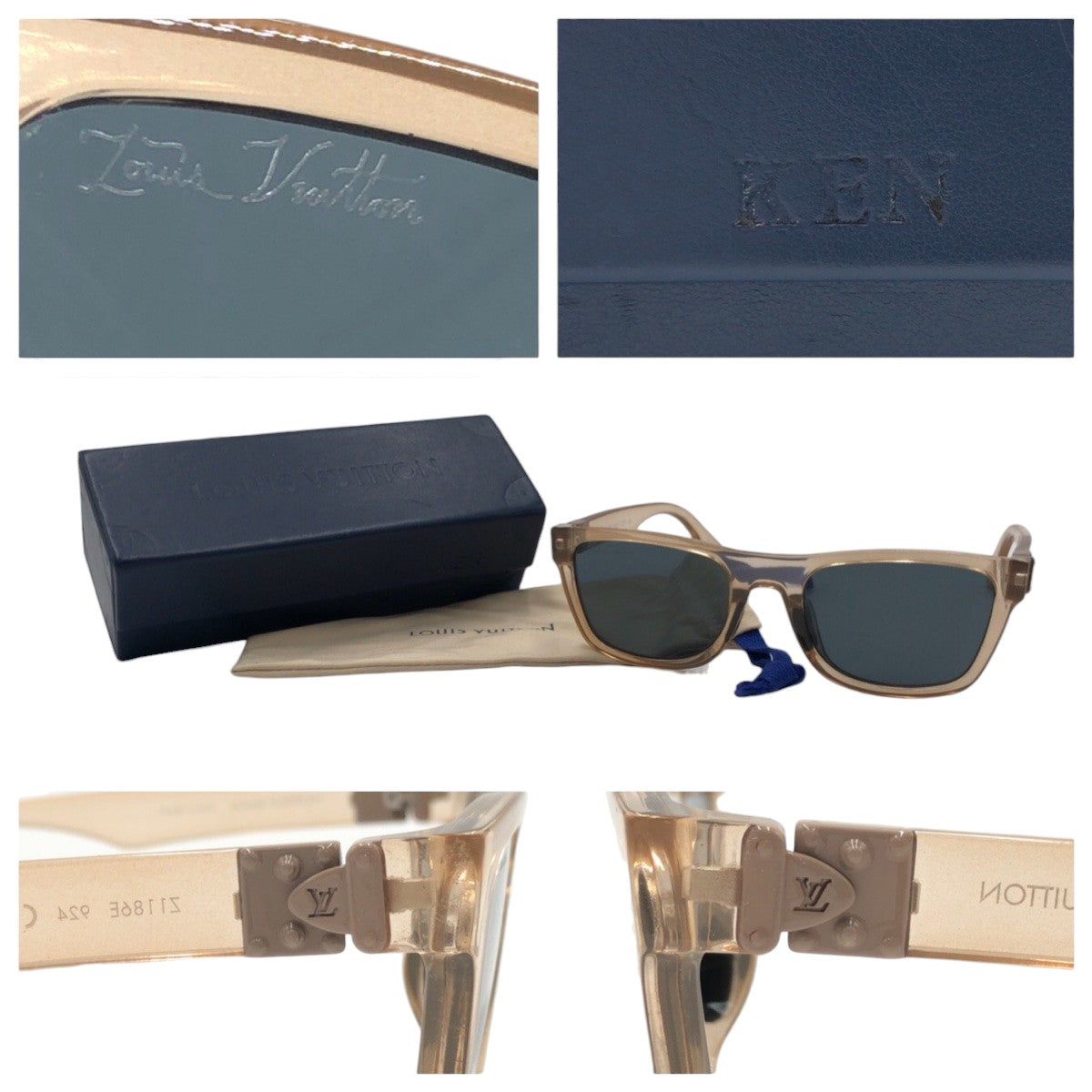 13676
LOUIS VUITTON ルイヴィトン レインボースクエア ブラウン ブラック プラスチック 1186E 924 5421 140 サングラス スクエア  メンズ