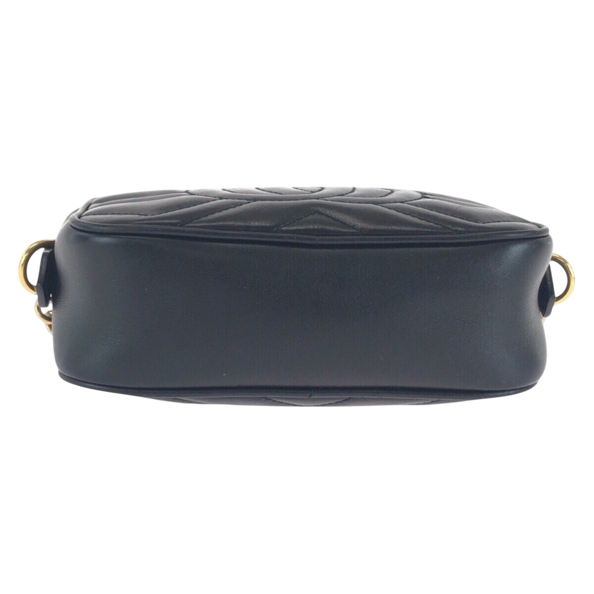 13677
GUCCI グッチ GGマーモント キルティング ブラック 黒 ゴールド金具 レザー 448065 斜め掛け ショルダーバッグ  レディース