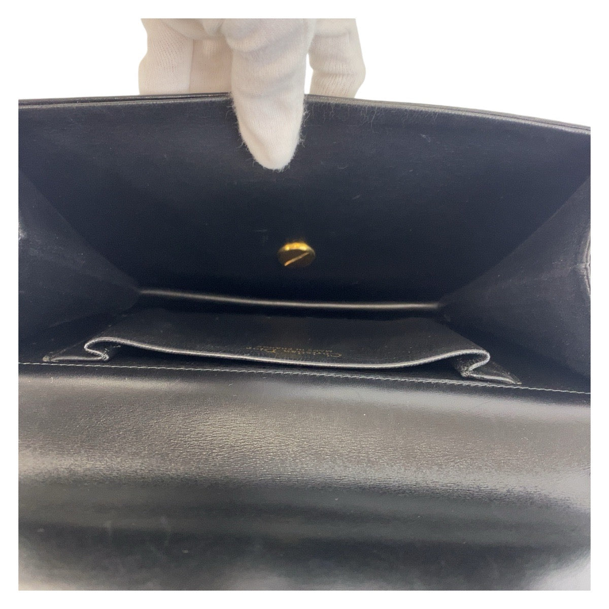 13680
Christian Dior クリスチャンディオール ヴィンテージ ブラック 黒 ゴールド金具 レザー チェーン ショルダーバッグ  レディース
