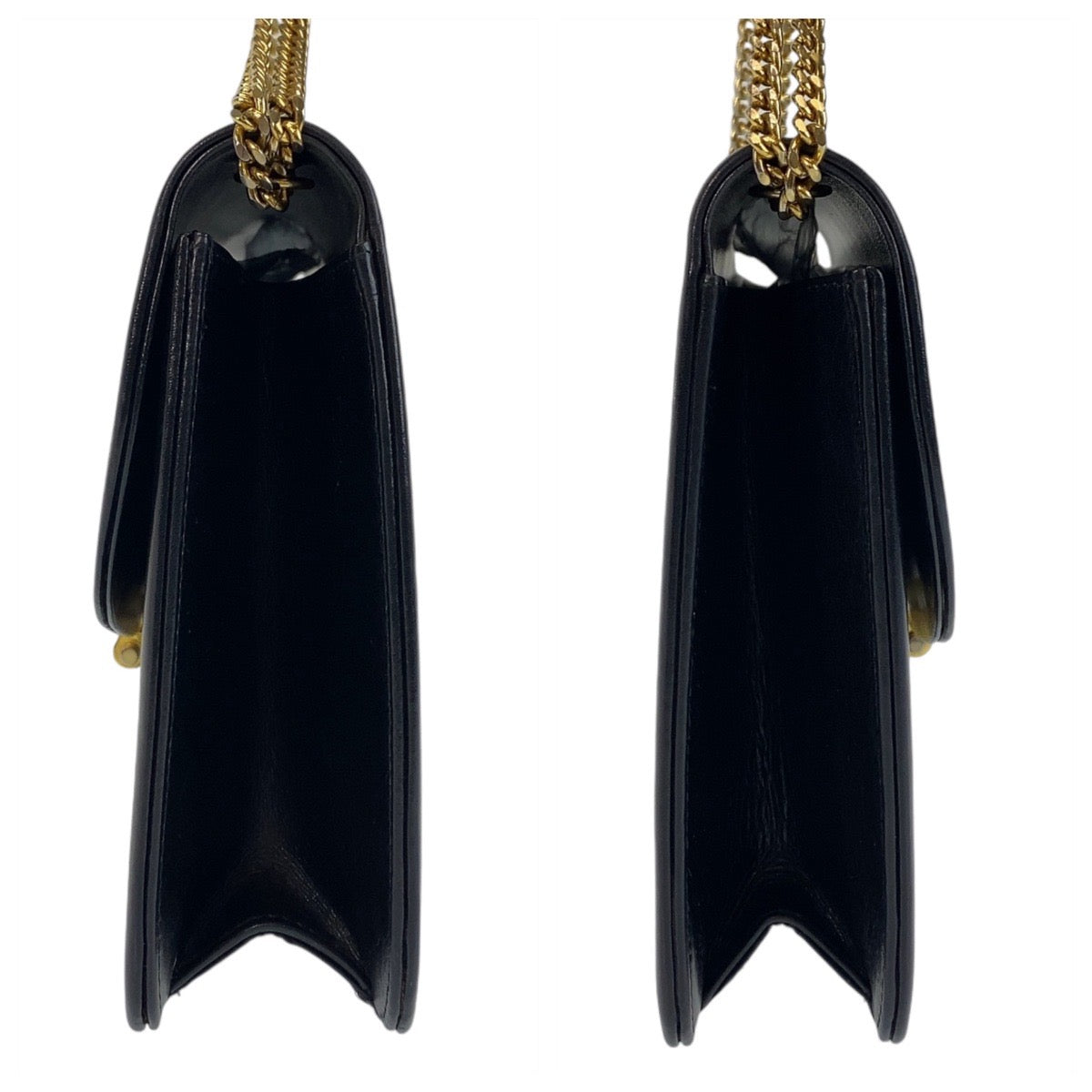 13680
Christian Dior クリスチャンディオール ヴィンテージ ブラック 黒 ゴールド金具 レザー チェーン ショルダーバッグ  レディース