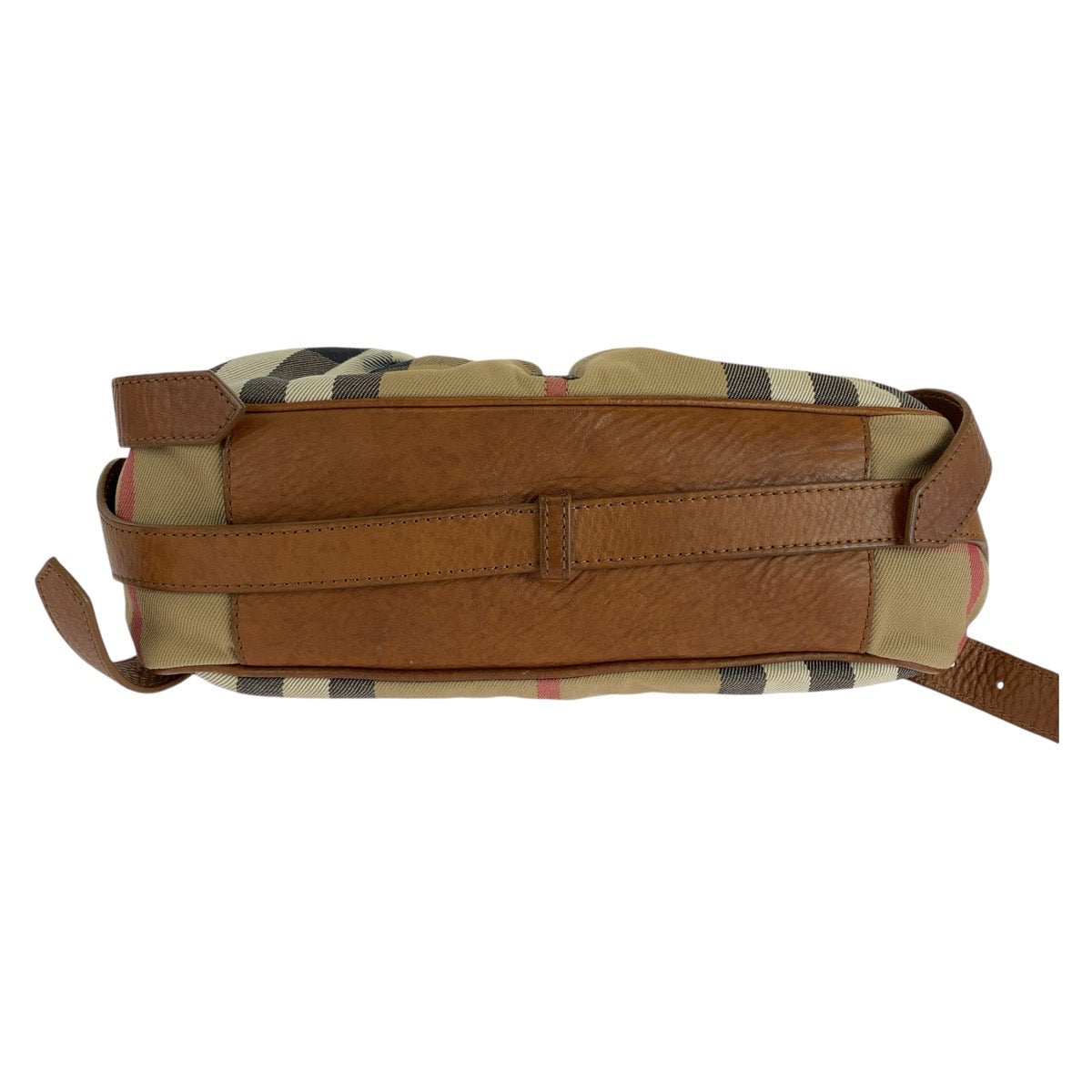 13694
BURBERRY バーバリー プローサム チェック柄 ブラウン ベージュ ガンメタ金具 キャンバス / レザー ショルダーバッグ  レディース ABP24