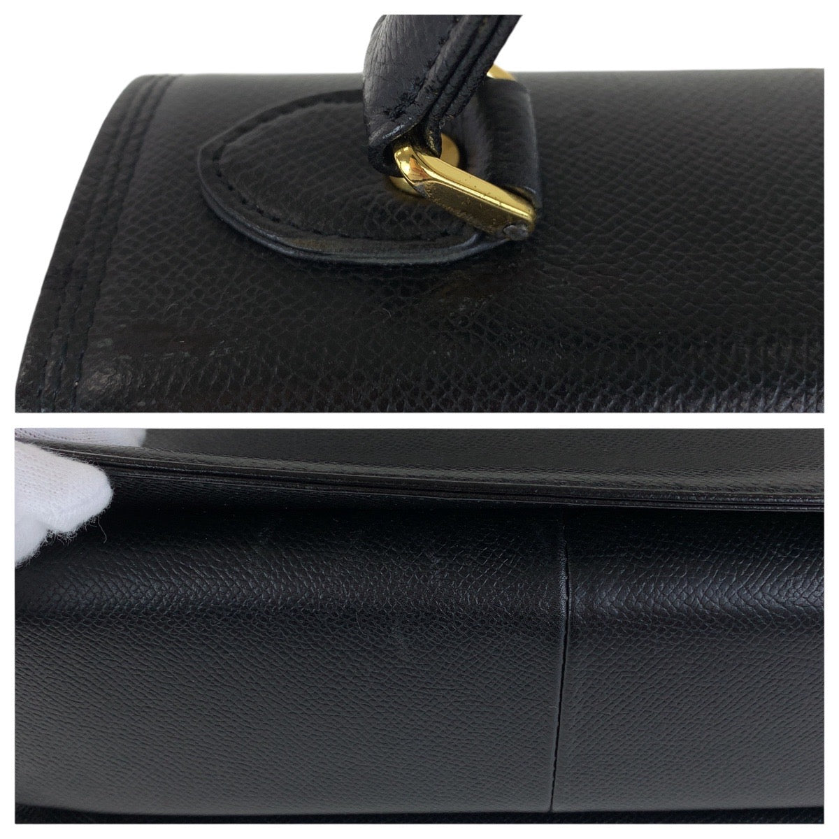 13695
Valentino Garavani ヴァレンティノ ガラヴァーニ ヴィンテージ ケリー型 タッセル ブラック 黒 ゴールド金具 レザー ハンドバッグ  レディース A38