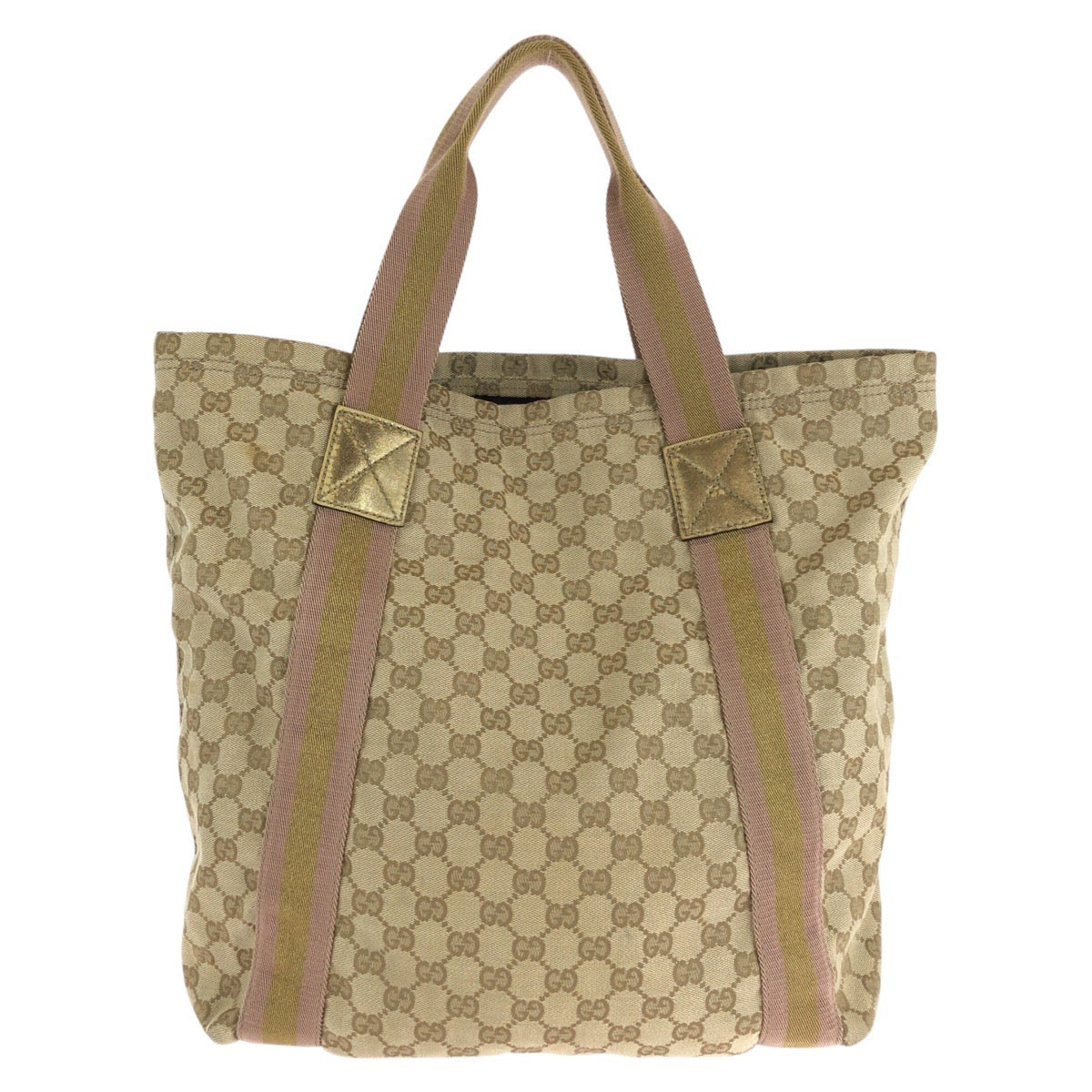 14174
GUCCI グッチ シェリーライン ベージュ ゴールド ピンク GGキャンバス / レザー 189669 トートバッグ ショルダーバッグ  レディース