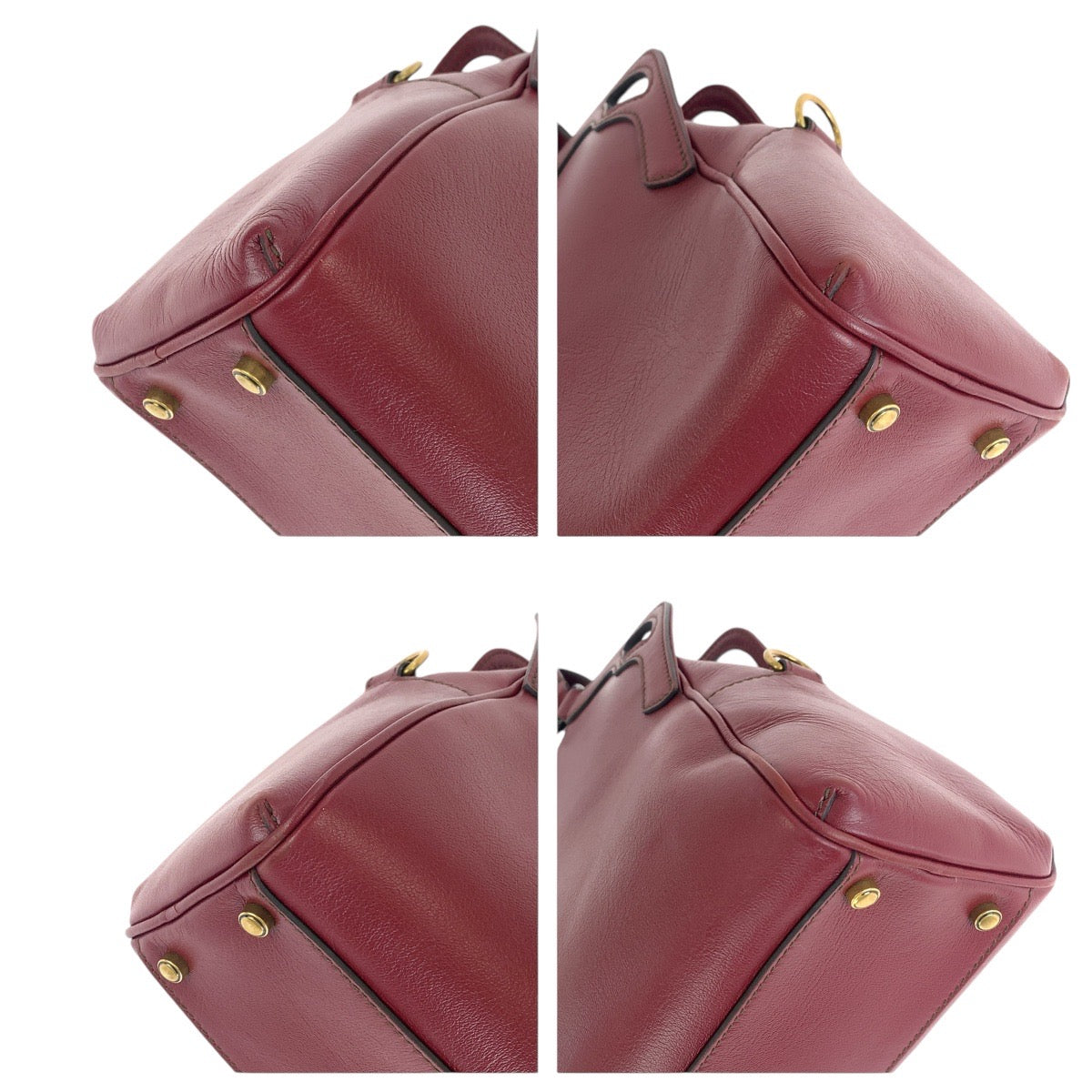 13696
CARTIER カルティエ マルチェロ ワインレッド ボルドー ゴールド金具 レザー トートバッグ ショルダーバッグ 2way  レディース