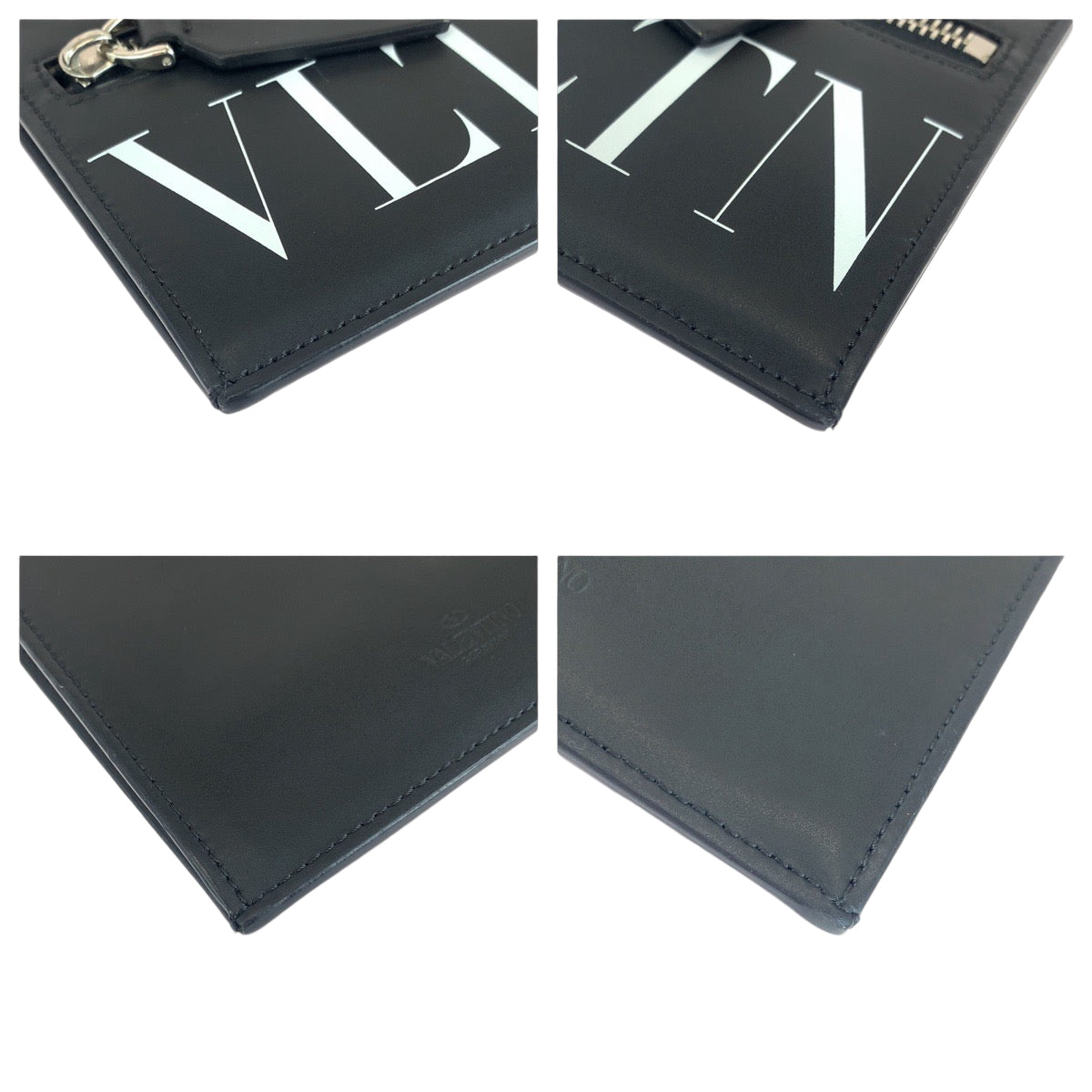 13698
VALENTINO ヴァレンティノ VLTN ロゴ ブラック 黒 ホワイト シルバー金具 レザー UY2P0Q83LVN ショルダーバッグ ポシェット  メンズ