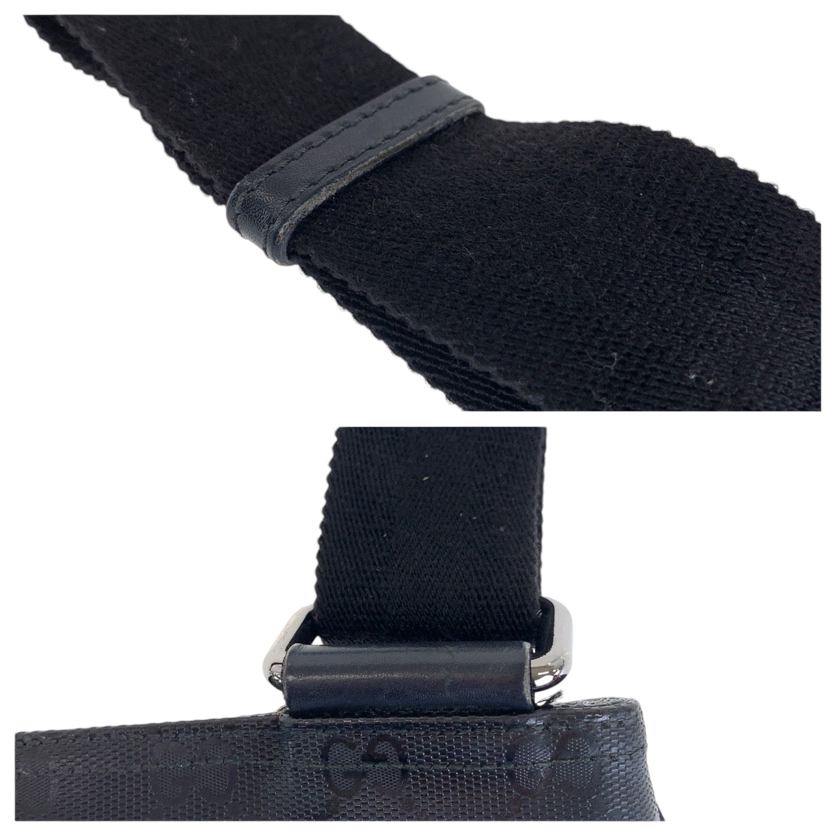 13699
GUCCI グッチ GGインプリメ ブラック 黒 シルバー金具 PVC 201446 ショルダーバッグ メッセンジャーバッグ  メンズ