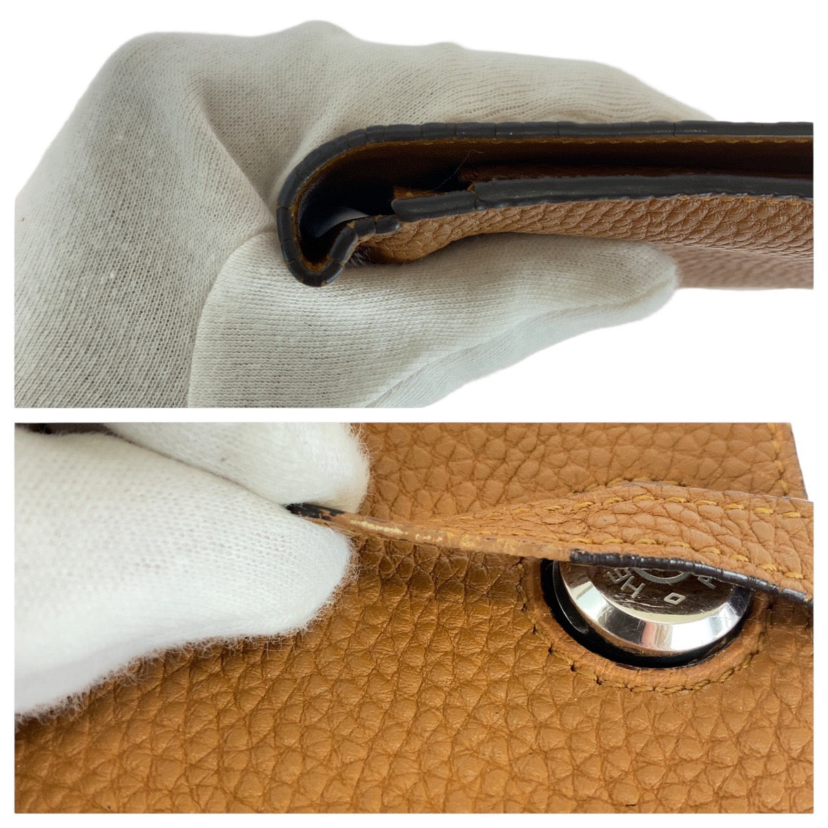 13703
HERMES エルメス ドゴンGM ゴールド ライトブラウン キャメル シルバー金具 トゴ 長財布 ロングウォレット 男女兼用 K刻印  レディース AB34
