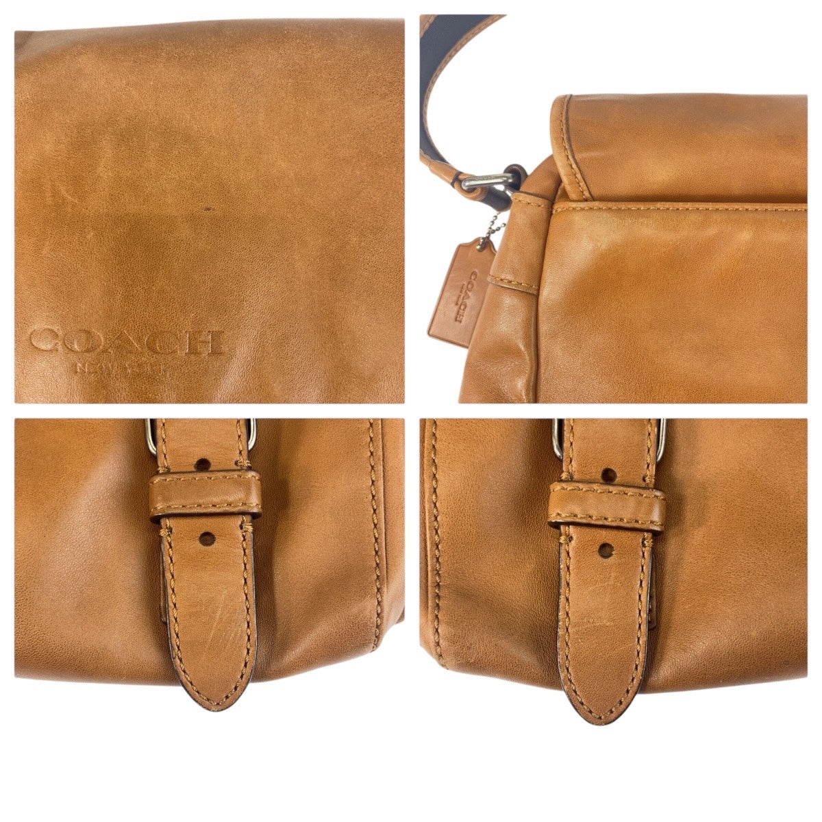 14175
COACH コーチ ブラウン シルバー金具 レザー 1493 ショルダーバッグ メッセンジャーバッグ  メンズ