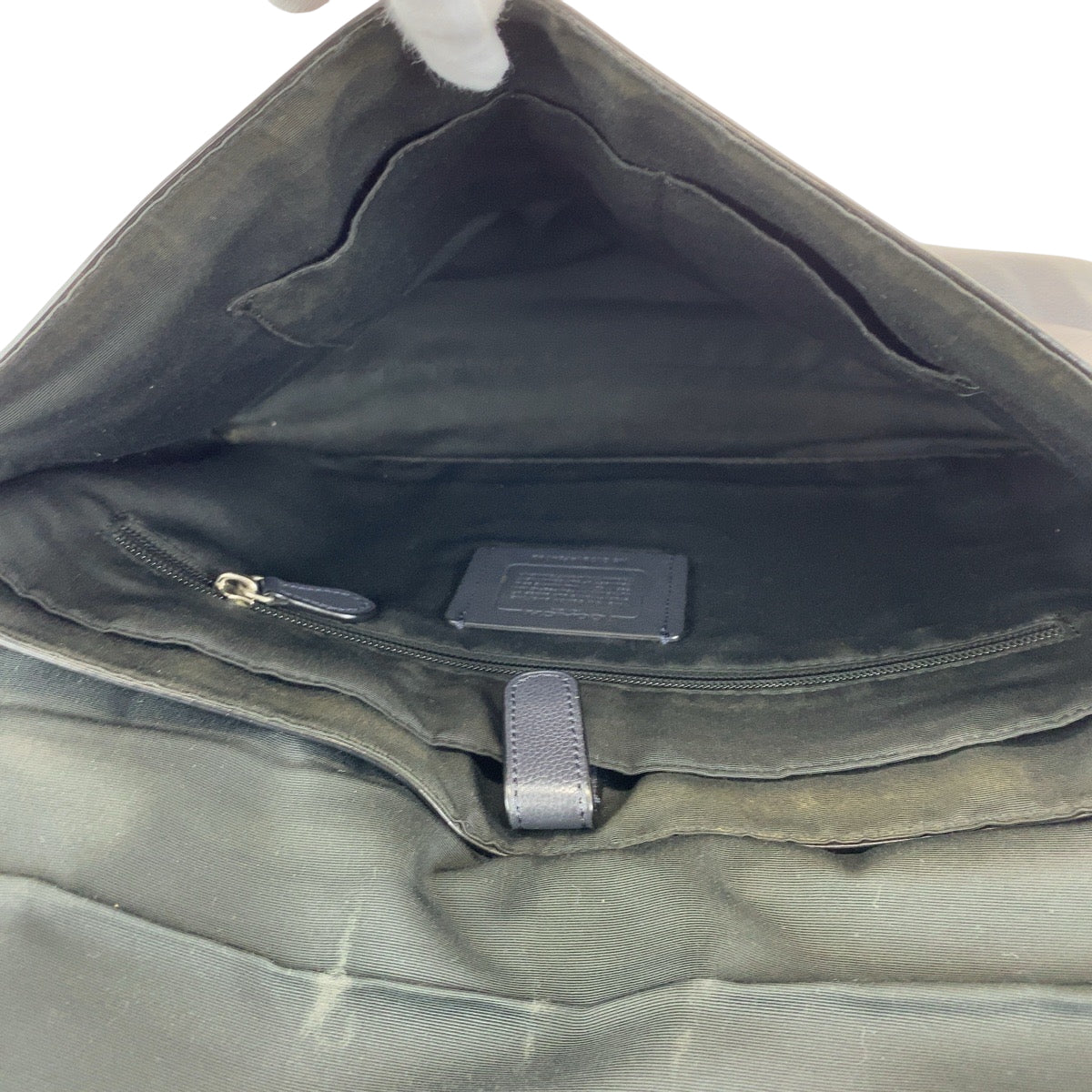 14176
COACH コーチ ネイビー ベージュ シルバー金具 レザー F54792 ショルダーバッグ メッセンジャーバッグ  メンズ