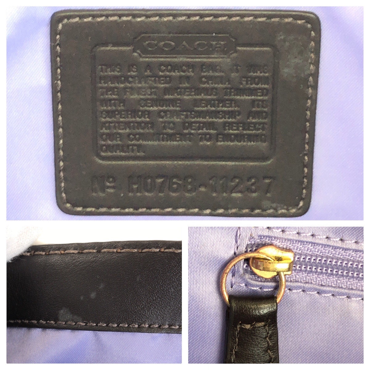 13707
COACH コーチ シグネチャー ブラウン ゴールド金具 キャンバス / レザー トートバッグ ハンドバッグ  レディース