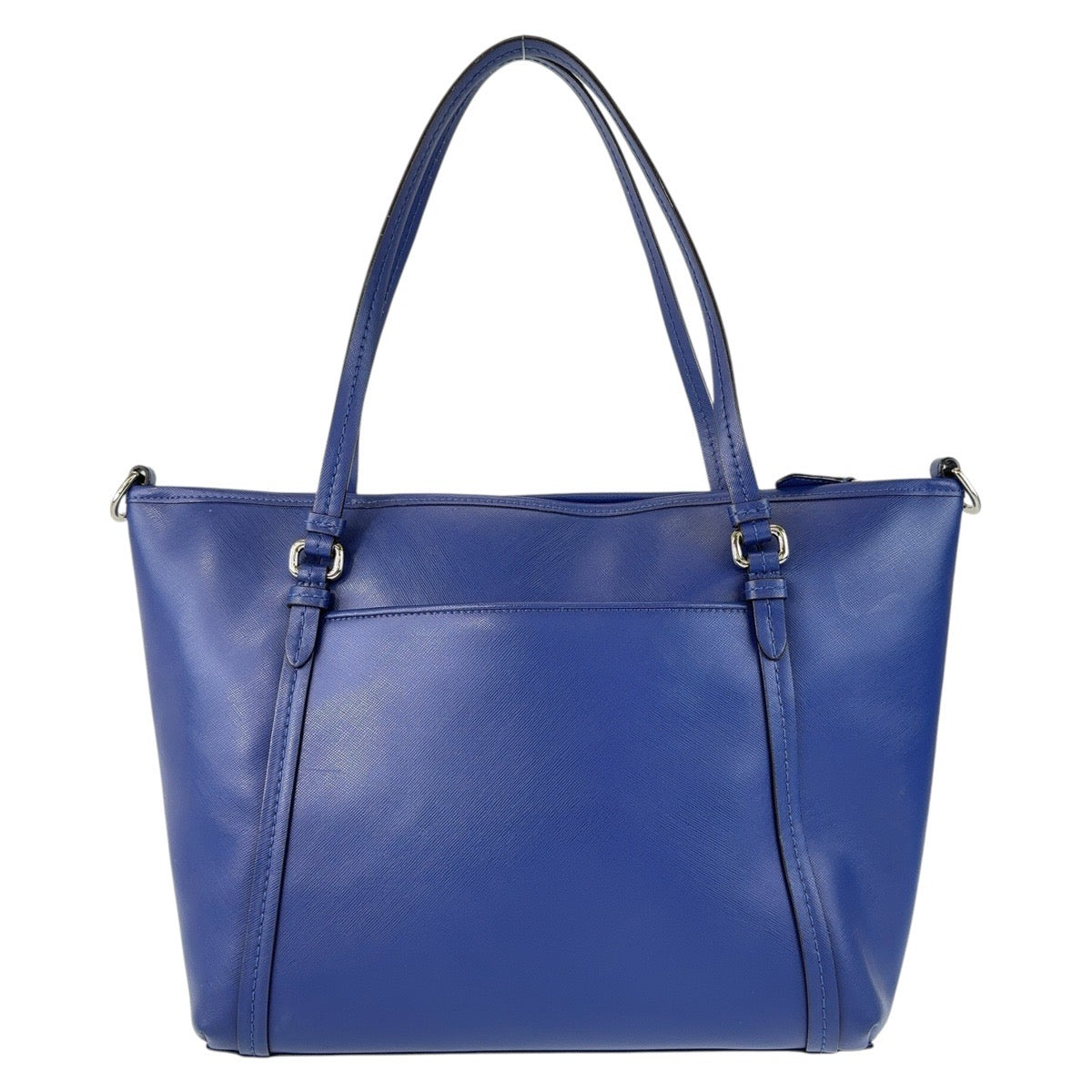 13708
COACH コーチ ブルー シルバー金具 レザー トートバッグ ショルダーバッグ 2way  レディース