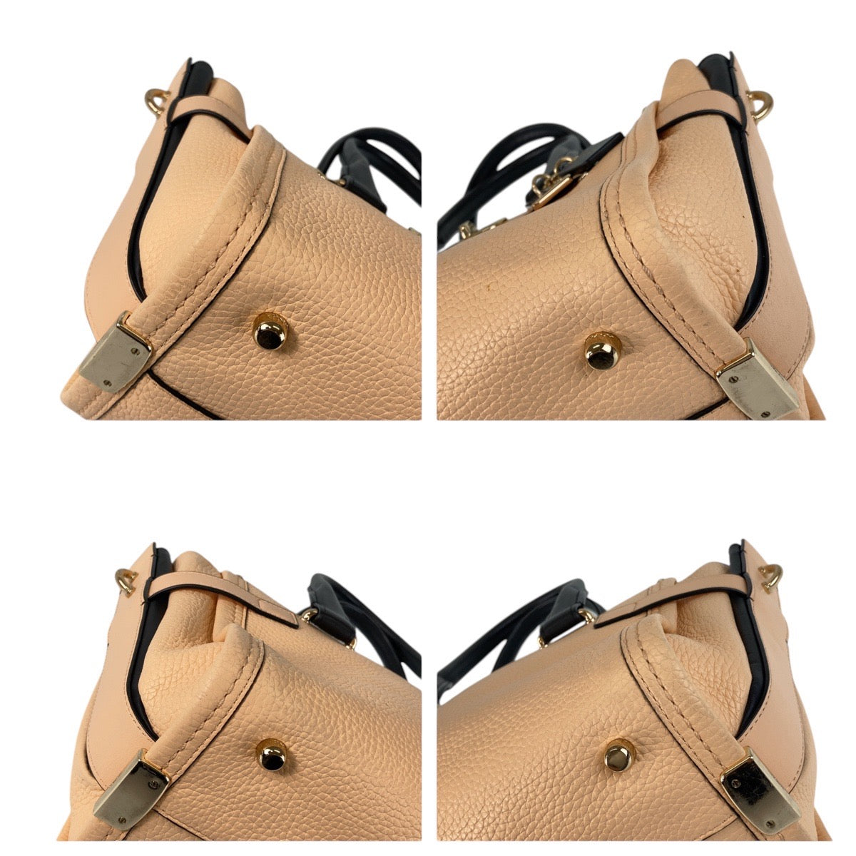 13710
COACH コーチ ピンクベージュ ゴールド金具 レザー トートバッグ ショルダーバッグ 2way  レディース