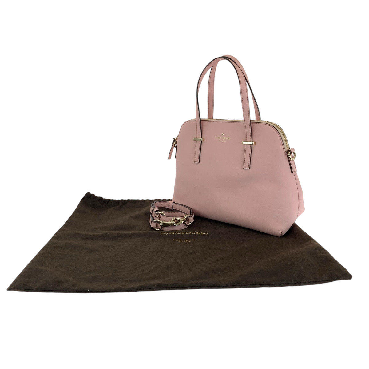 13711
Kate Spade ケイトスペード ピンク ゴールド金具 レザー ショルダーバッグ ハンドバッグ 2way  レディース A18200