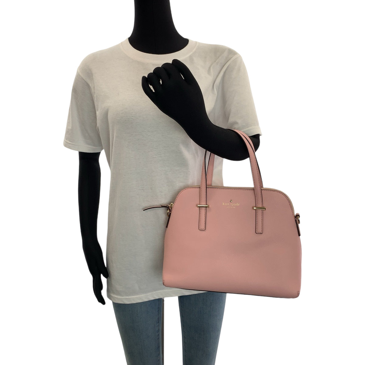 13711
Kate Spade ケイトスペード ピンク ゴールド金具 レザー ショルダーバッグ ハンドバッグ 2way レディース A18200