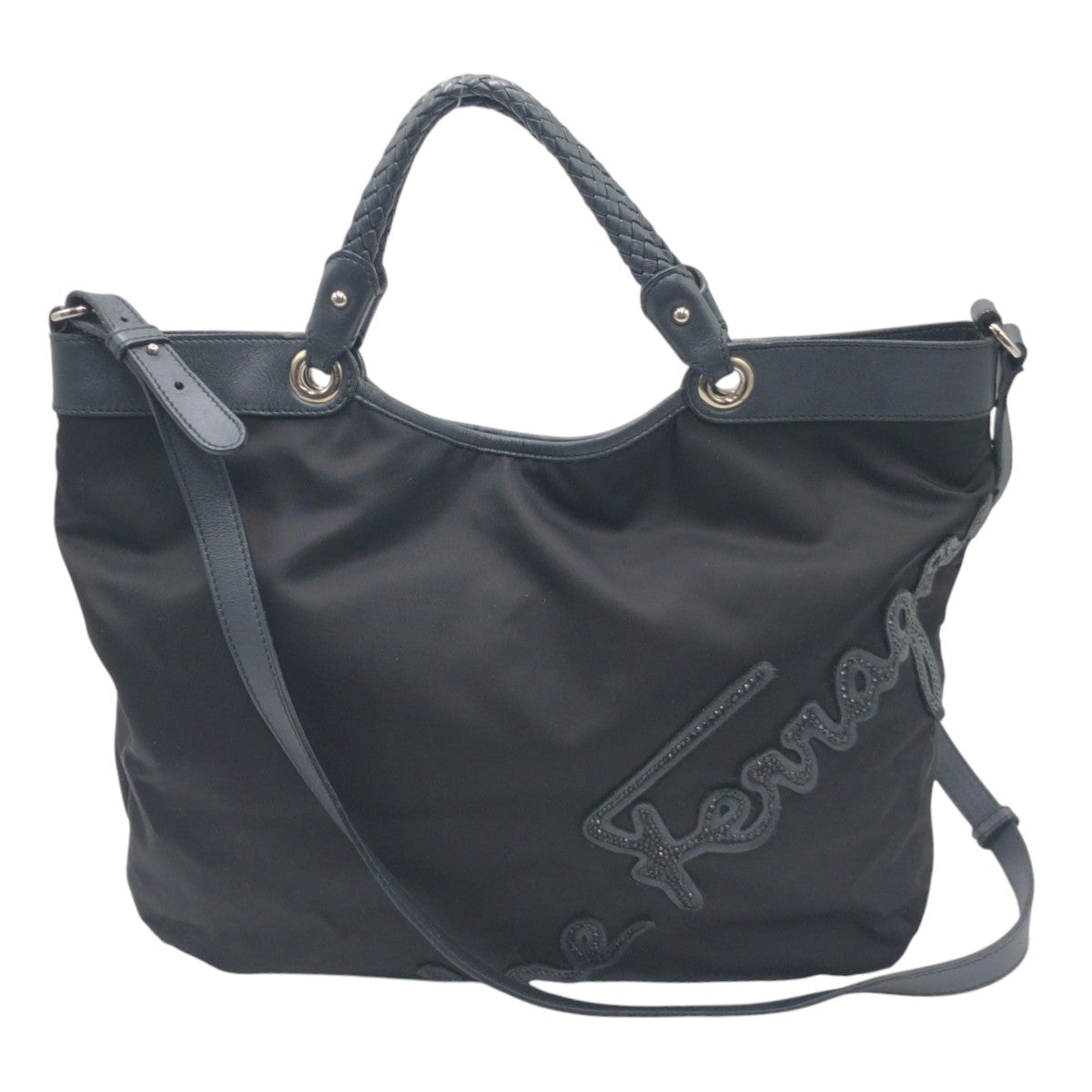 Salvatore Ferragamo サルヴァトーレフェラガモ ブラック 黒 ナイロン トートバッグ ショルダーバッグ ハンドバッグ 2way  レディース