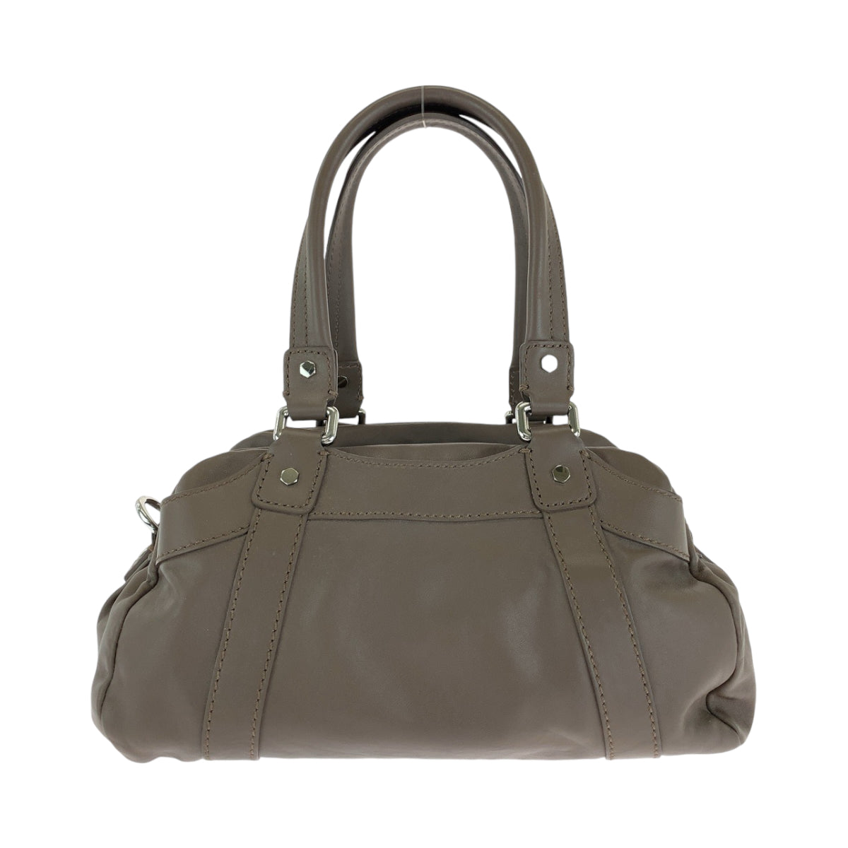 13715
MARC BY MARC JACOBS マークバイマークジェイコブス ブラウン シルバー金具 レザー ショルダーバッグ ハンドバッグ 2way  レディース