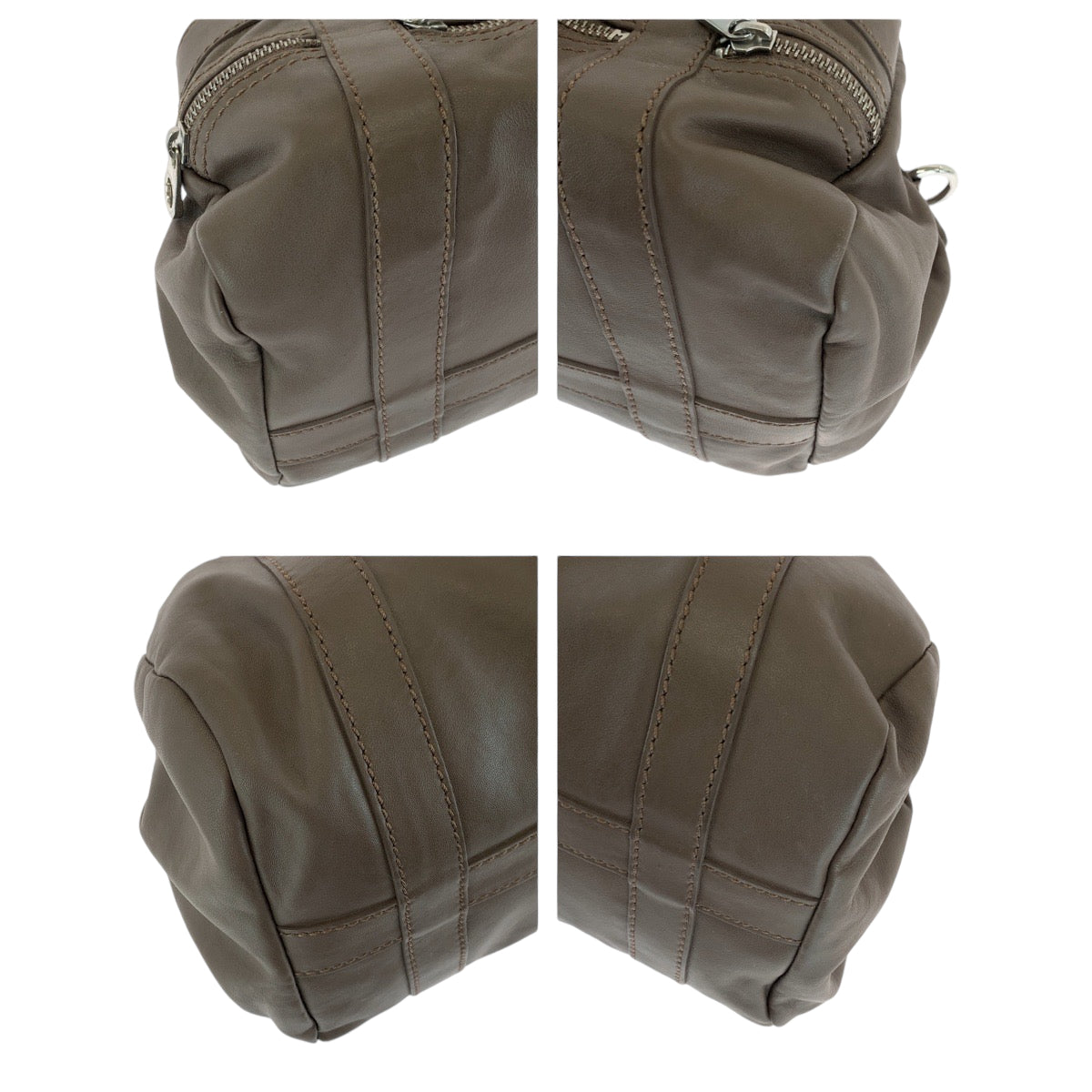 13715
MARC BY MARC JACOBS マークバイマークジェイコブス ブラウン シルバー金具 レザー ショルダーバッグ ハンドバッグ 2way  レディース
