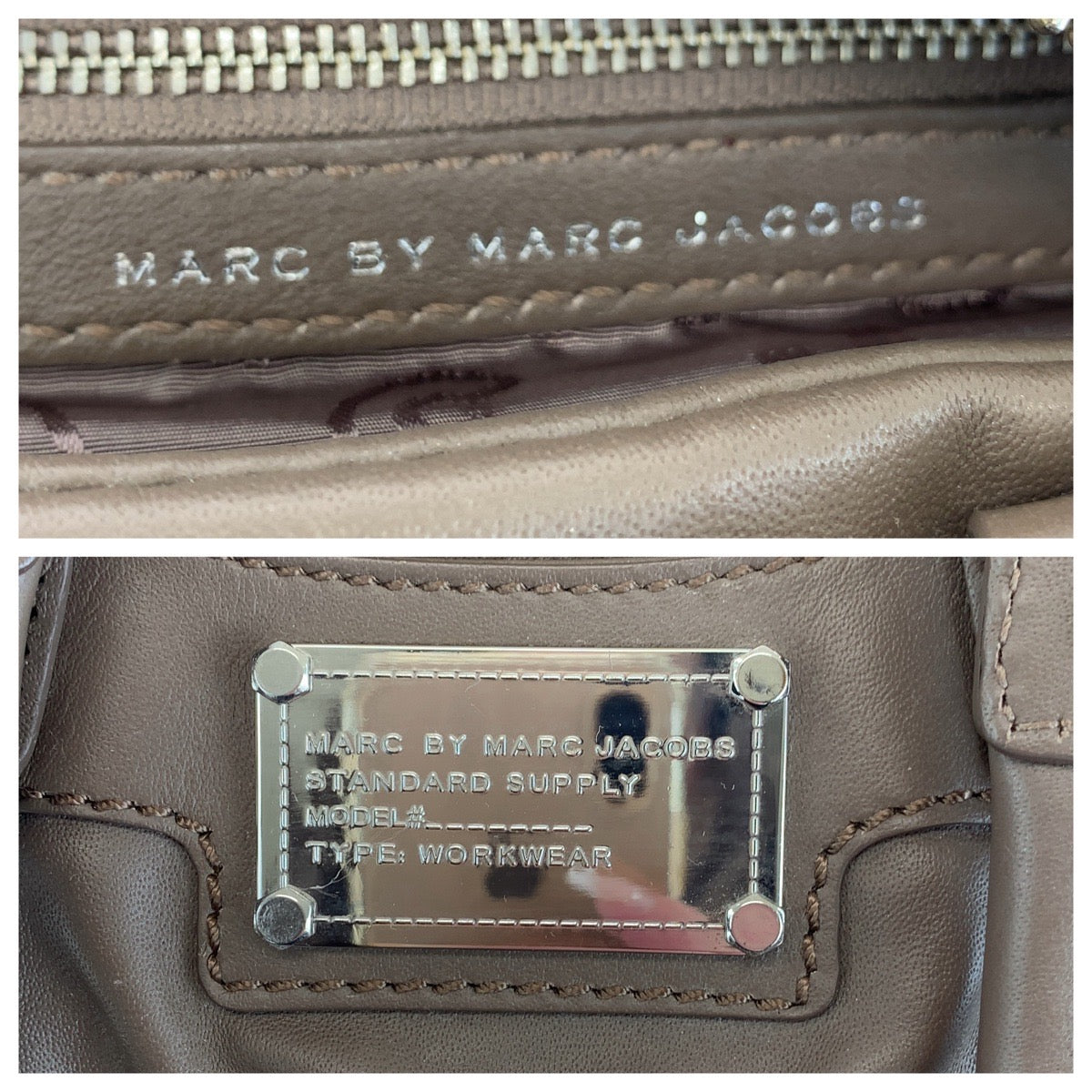 13715
MARC BY MARC JACOBS マークバイマークジェイコブス ブラウン シルバー金具 レザー ショルダーバッグ ハンドバッグ 2way  レディース