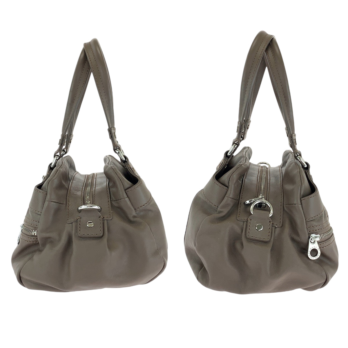 13715
MARC BY MARC JACOBS マークバイマークジェイコブス ブラウン シルバー金具 レザー ショルダーバッグ ハンドバッグ 2way  レディース
