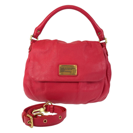 13716
MARC BY MARC JACOBS マークバイマークジェイコブス レッド ゴールド金具 レザー ハンドバッグ ショルダーバッグ 2way  レディース