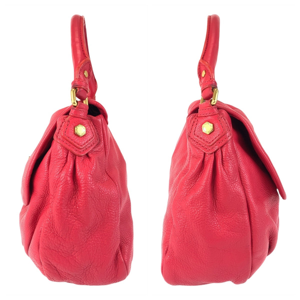13716
MARC BY MARC JACOBS マークバイマークジェイコブス レッド ゴールド金具 レザー ハンドバッグ ショルダーバッグ 2way  レディース