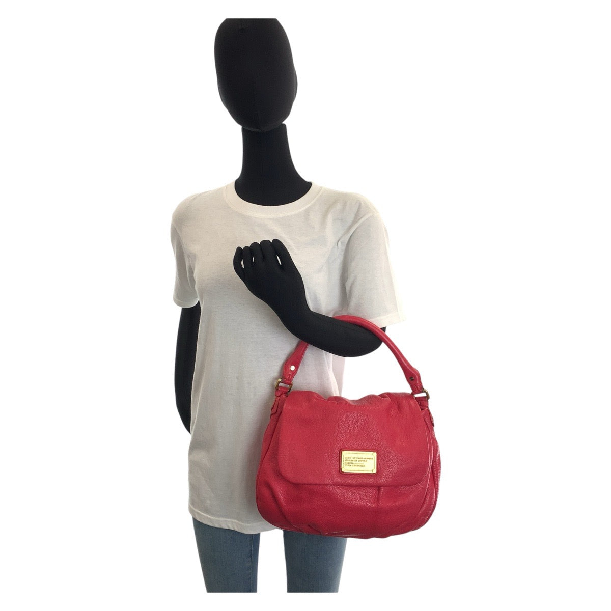 13716
MARC BY MARC JACOBS マークバイマークジェイコブス レッド ゴールド金具 レザー ハンドバッグ ショルダーバッグ 2way  レディース