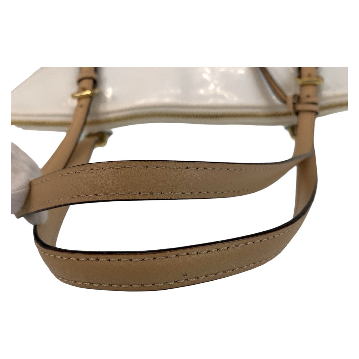 13717
Michael Kors マイケルコース ホワイト ゴールド金具 エナメル トートバッグ ショルダーバッグ  レディース AB5