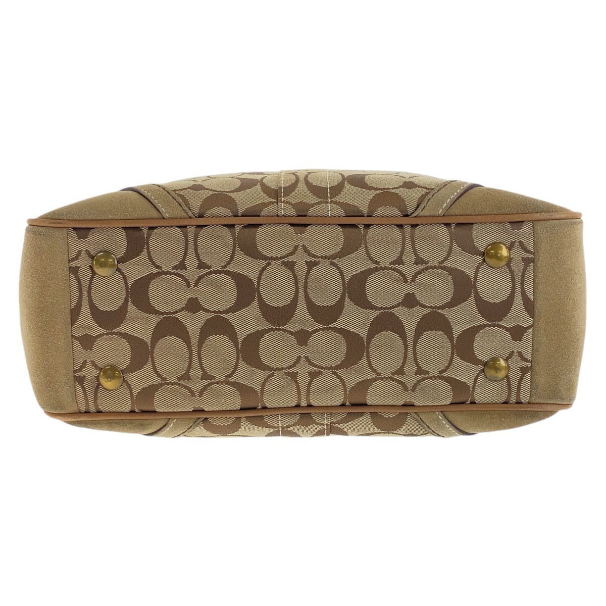 13719
COACH コーチ シグネチャー ベージュ ゴールド ゴールド金具 キャンバス トートバッグ ショルダーバッグ  レディース ABP5
