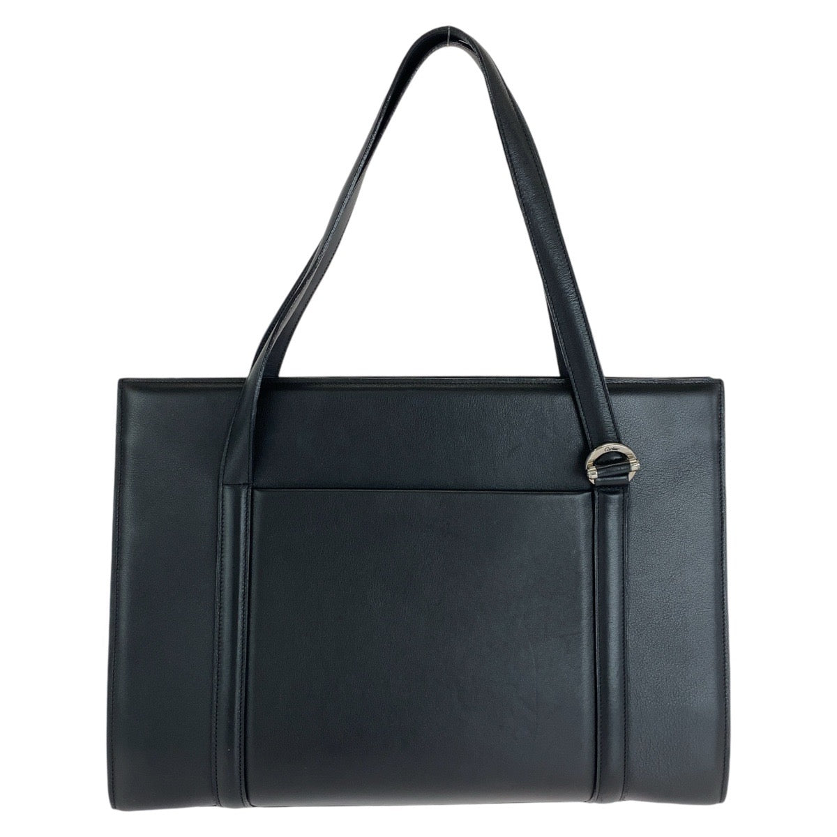 13720
CARTIER カルティエ ブラック 黒 シルバー金具 レザー トートバッグ ショルダーバッグ A4収納 男女兼用  レディース