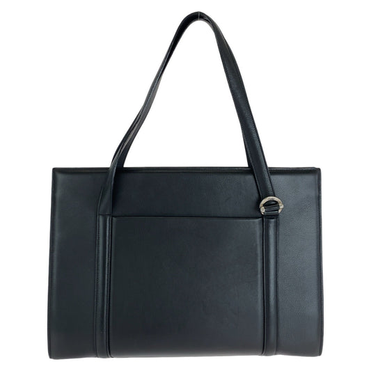 13720
CARTIER カルティエ ブラック 黒 シルバー金具 レザー トートバッグ ショルダーバッグ A4収納 男女兼用  レディース