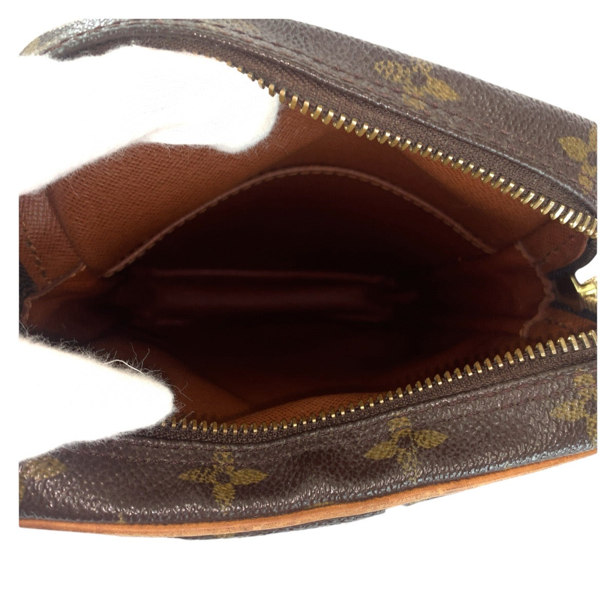 13721
LOUIS VUITTON ルイヴィトン モノグラム ダヌーヴ ブラウン ゴールド金具 PVC / レザー M45266 斜め掛け ショルダーバッグ メッセンジャーバッグ  レディース