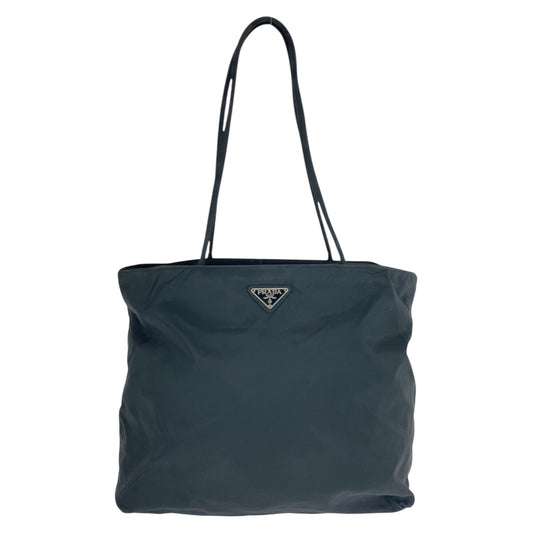 13722
PRADA プラダ テスート 三角ロゴプレート ブラック 黒 シルバー金具 ナイロン トートバッグ ショルダーバッグ  レディース