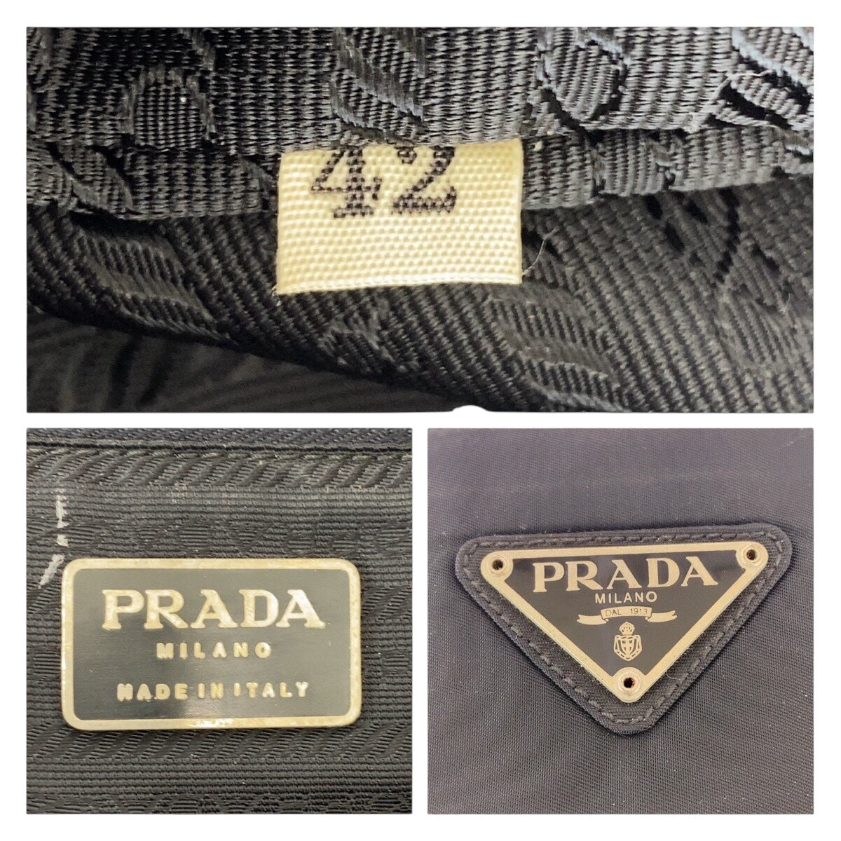 13722
PRADA プラダ テスート 三角ロゴプレート ブラック 黒 シルバー金具 ナイロン トートバッグ ショルダーバッグ  レディース