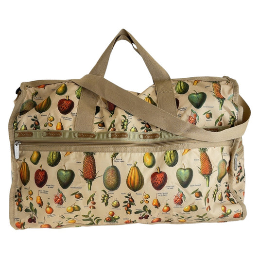 13724
LeSportsac レスポートサック フルーツ柄 ベージュ マルチカラー シルバー金具 ナイロン ボストンバッグ  レディース