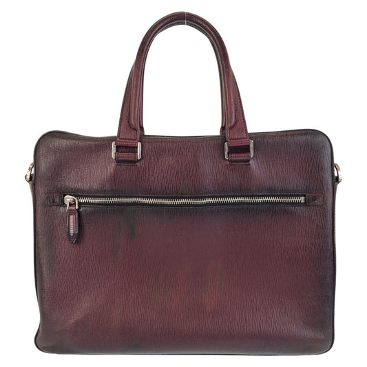 13725
Salvatore Ferragamo サルヴァトーレフェラガモ ワインレッド ボルドー シルバー金具 レザー ビジネスバッグ ブリーフケース  メンズ