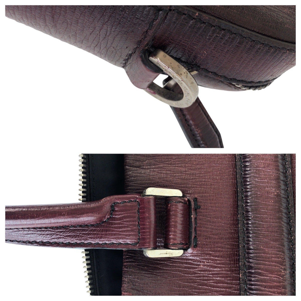 13725
Salvatore Ferragamo サルヴァトーレフェラガモ ワインレッド ボルドー シルバー金具 レザー ビジネスバッグ ブリーフケース  メンズ