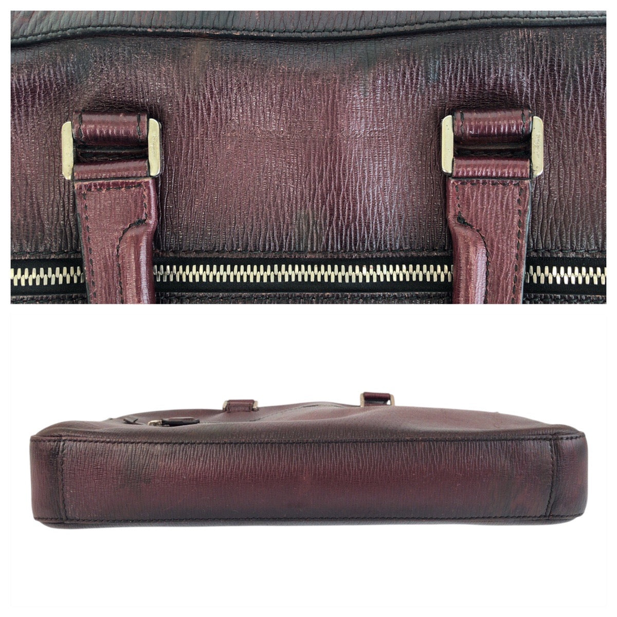 13725
Salvatore Ferragamo サルヴァトーレフェラガモ ワインレッド ボルドー シルバー金具 レザー ビジネスバッグ ブリーフケース  メンズ