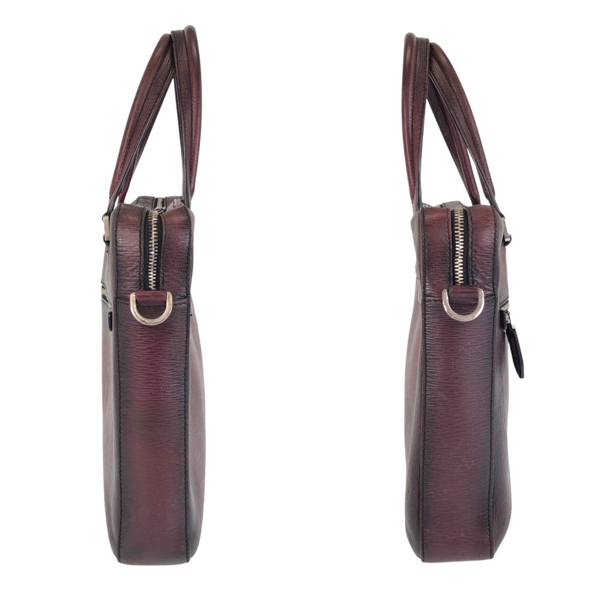 13725
Salvatore Ferragamo サルヴァトーレフェラガモ ワインレッド ボルドー シルバー金具 レザー ビジネスバッグ ブリーフケース  メンズ